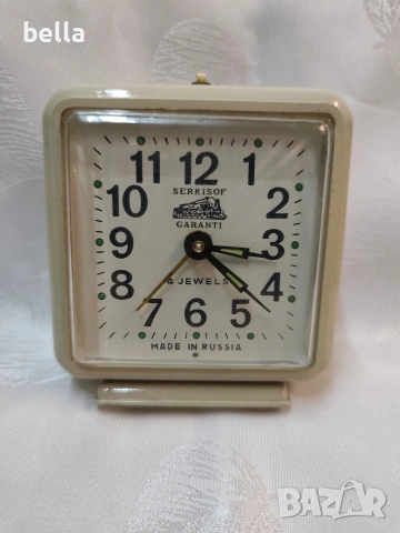 Рядък съветски будилник Serkisof Garanti 4 камъка