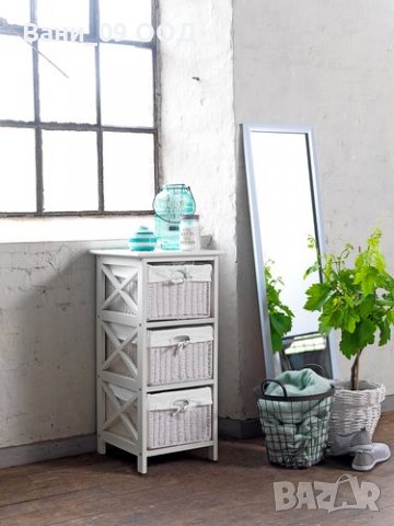 Приказен скрин с 3 плетени коша, снимка 2 - Скринове - 39285924