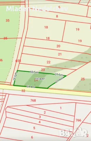 Парцела с площ от 1.972 кв.м. Лице на главен път гр. Разлог - Банско 60м. На разклона, за село Баня, снимка 2 - Парцели - 48810920