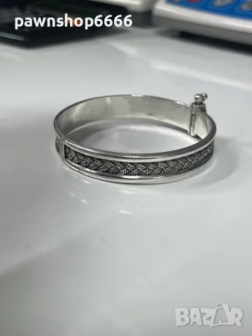 Уникална сребърна гривна – ръчна изработка, проба 800, снимка 11 - Гривни - 49532045