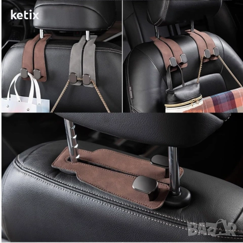 Комплект от 2 кожени куки за подглавник,зелени, снимка 3 - Аксесоари и консумативи - 53256546