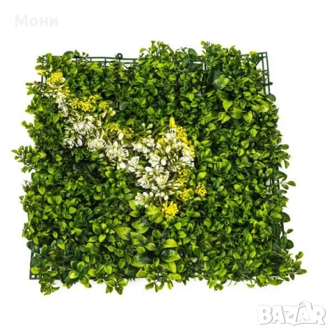Зелено пано за стена, 50*50см, модел Зелено пано за стена с изкуствени растения.  Ще придаде екзотич