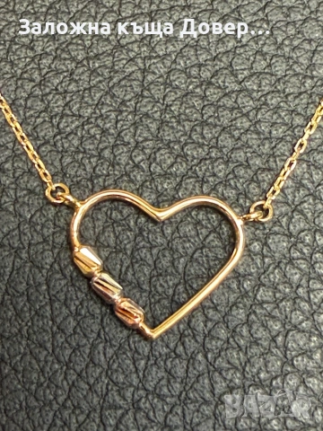 Златно колие сърце чисто ново злато Gold zlatno 14 karat 585, снимка 2 - Колиета, медальони, синджири - 53289029
