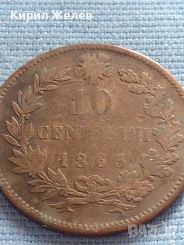 Рядка монета 10 чентезима 1863г. Италия Виктор Емануил втори за КОЛЕКЦИЯ 30421, снимка 4 - Нумизматика и бонистика - 42682340