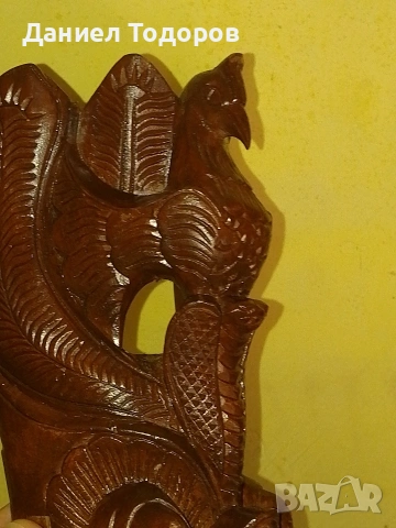 Стара Дървена Маска, Дърворезба - Орел и Дракон, снимка 5 - Антикварни и старинни предмети - 54236116