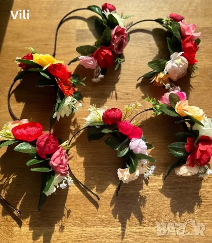 Диадема с цветя за носия, снимка 12 - Аксесоари за коса - 38365401