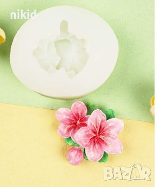 Праскова цвят цвете силиконов молд форма фондан гипс сапун декор украса смола, снимка 2 - Форми - 42028288