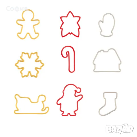 Комплект форми за сладки 9 броя, коледни, снимка 1