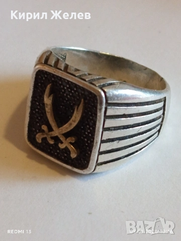 Сребърен пръстен изобразява меча Зулфикар майсторска ръчна изработка 52764, снимка 7 - Пръстени - 53040540