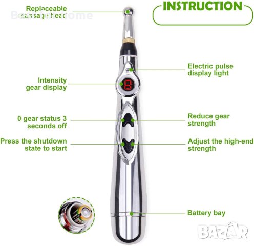 Електронна писалка за акупунктура, писалка за акупунктурни точки,Meridian Massage Pen, снимка 7 - Други - 42397674