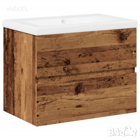 vidaXL шкаф за мивка с вграден басейн Старо дърво(SKU:3328921)