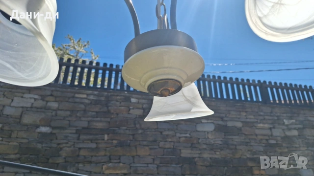 Старинни месингови  (бронзови) полилеи, абажури, снимка 4 - Антикварни и старинни предмети - 54320340