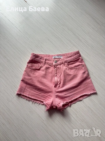 Къси панталони Zara в сиво и розово, снимка 4 - Къси панталони и бермуди - 54235433