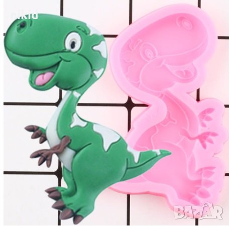 Анимиран Динозавър силиконов молд форма за фондан шоколад декор