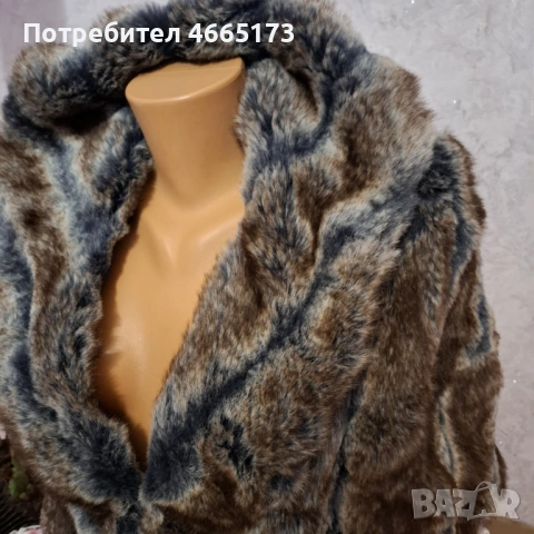 RARE Пончо /Пелерина от естествен косъм, снимка 4 - Якета - 53153205