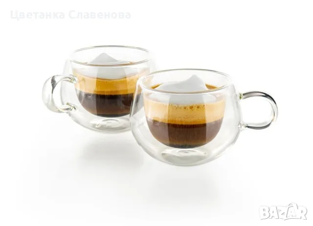 Чаши за еспресо с дръжка Luigi Ferrero - Caffeina FR-8016, 95 мл, 2 броя