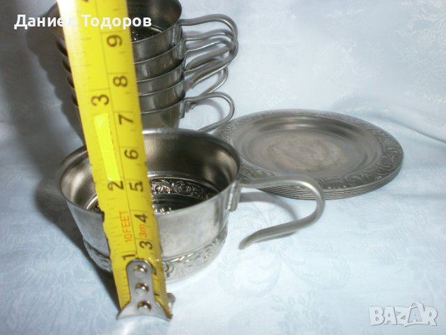 Руски Комплект   6 Подстакани  + 6 Чинийки - с  Налична маркировка., снимка 7 - Сервизи - 37575440