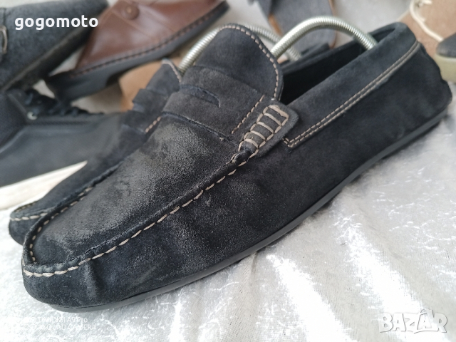 мъжки мокасини BATA® original, 41 - 42, естествена кожа, естествен велур , снимка 10 - Мокасини - 44581520