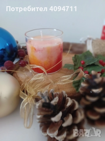 Декоративна свещ със соев восък и аромат на цветя, снимка 2 - Декорация за дома - 52402978