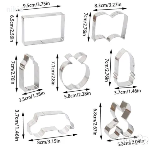 книга ножица молив ябълка бус училище метална форма резец сладки тесто фондан декор, снимка 4 - Форми - 50200131