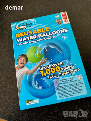 Играчки за басейн 12 бр. водни балони за многократна употреба, бързо пълнене, за малки деца, снимка 8 - Други - 44747767