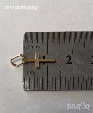 Златна висулка (кръст) 0.38гр., снимка 3 - Колиета, медальони, синджири - 54206213