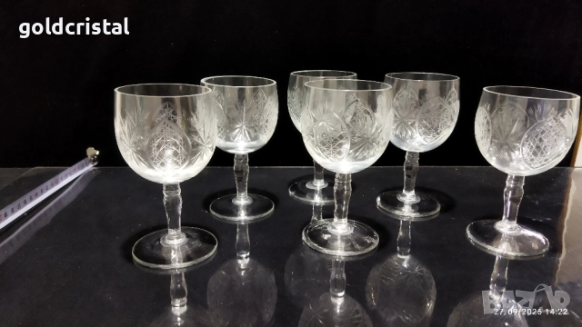 стари стъклени чаши гравирани , снимка 8 - Антикварни и старинни предмети - 51887732