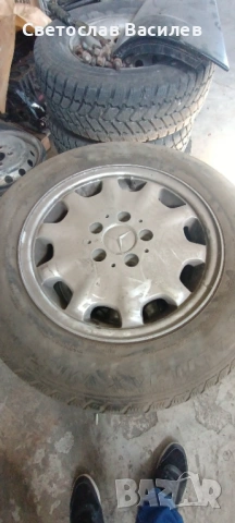 4 джанти 15" с летни гуми 205/65 за Mercedes E-Class, снимка 4 - Гуми и джанти - 54111545