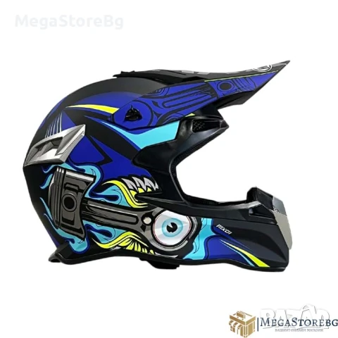 Кросова каска 188 - размер XL - Matt Black/Blue