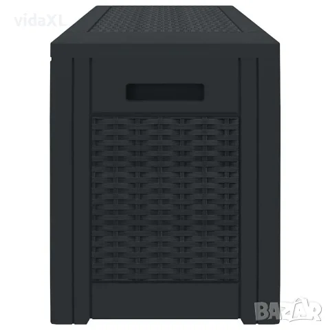 vidaXL Градински сандък за съхранение антрацит 119x48x60 см PP, снимка 5 - Ракли - 56146189