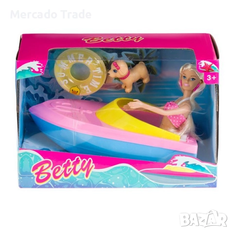 Кукла Бети с бански, лодка и аксесоари за момичета, снимка 2 - Кукли - 52656546