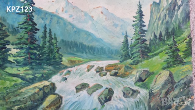 СТАРА КАРТИНА ПЕЙЗАЖ (МАСЛЕНИ БОИ) / Попови