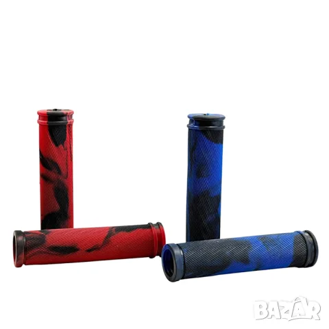 Синьо червени гумени дръжки за велосипед с отвор 22 mm