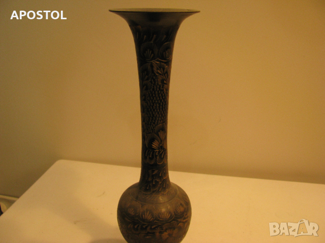 ваза бронзова гравирана, снимка 1 - Вази - 36488534