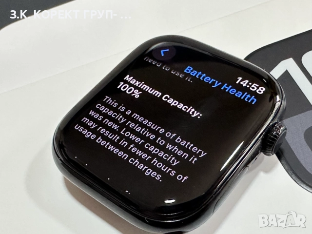 Apple Watch Series 10 46mm Jet Black Батерия 100%, снимка 4 - Смарт часовници - 51691471