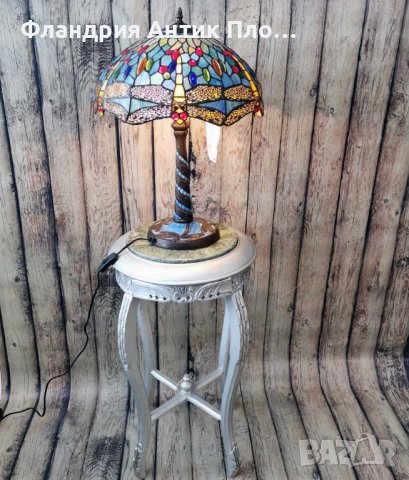 Голяма настолна лампа - Водно конче , синя , снимка 6 - Настолни лампи - 39997814