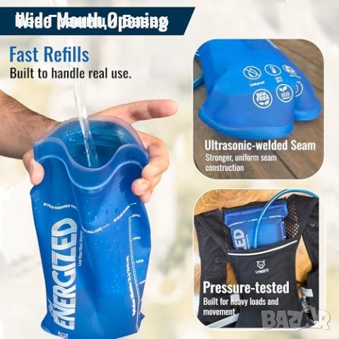 Нов воден Хидратиращ мехур 1.5L Резервоар за вода TPU против течове за раница, снимка 5 - Други спортове - 53886859