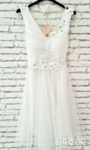 тюлена бяла официална рокля 