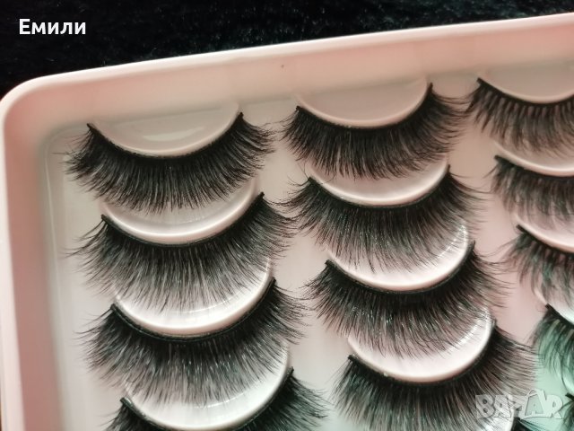 3D изкуствени мигли 20 чифта в кутия + пинсета и четка код H005, снимка 4 - Козметика за лице - 37347546