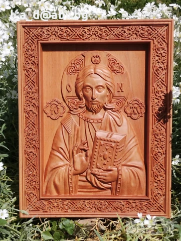 Дърворезбована икона на Св. Пророк Илия - авторска дърворезба, снимка 2 - Икони - 50247920