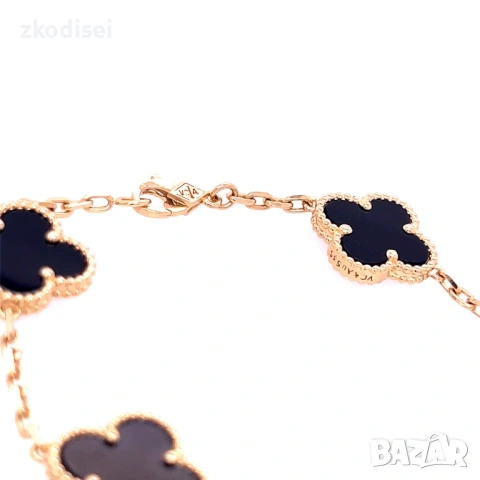 Златна дамска гривна Van Cleef 9,54гр. 18,0см. 14кр. проба:585 модел:37755-6, снимка 2 - Гривни - 53875796