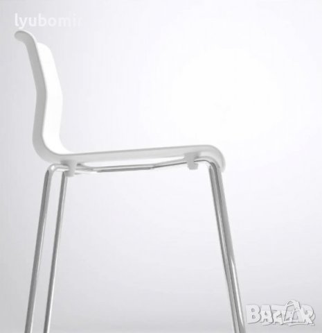 Стилен бар стол Ikea GLENN бял/хром НОВИ , снимка 7 - Столове - 39644179