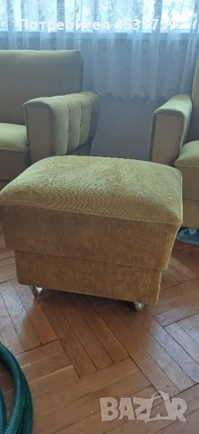 2  фотьойла и табуретки, снимка 2 - Дивани и мека мебел - 51207878