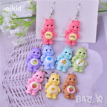 10 бр Грижовните мечета мече фигурка The Care Bears висулки за бижу бижута колие гердан обеца смола, снимка 4 - Други - 37069949