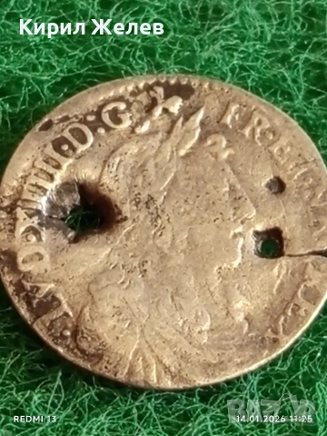 Сребърна монета 1/12 екю 1661г. Луй XIV Франция за КОЛЕКЦИЯ 52899, снимка 3 - Нумизматика и бонистика - 53094252