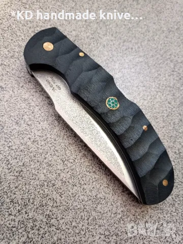 Сгъваем нож ръчно изработен от N690co стомана + ПОДАРЪК кания, снимка 3 - Ножове - 49128609