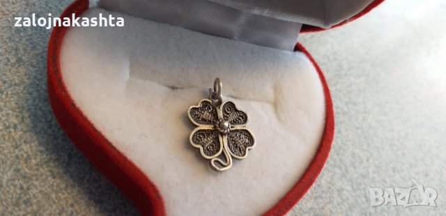Сребърна детелина-0,98гр/925, снимка 3 - Колиета, медальони, синджири - 30152908