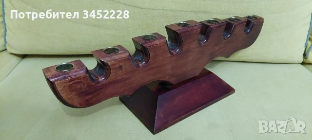 дърворезба свещник за ценители отличен , снимка 4 - Декорация за дома - 50596743