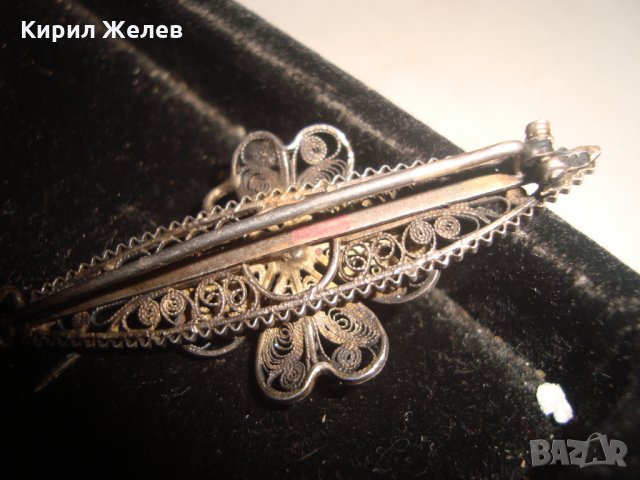ЮВЕЛИРНО РЪЧНО ИЗРАБОТЕНА СТАРИННА СРЕБЪРНА ФЛОРАЛНА БРОШКА АРТ НУВО РЕТРО АРТ БИЖУ ФИЛИГРАН 17254, снимка 12 - Антикварни и старинни предмети - 31196307