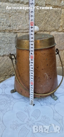 Винтидж меден съд с капак, снимка 3 - Други - 53875250
